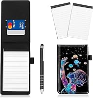 Vista 16 de Juego de 4 soportes para bloc de notas de tamaño de bolsillo, de piel sintética, mini bloc de notas con 2 bloc de notas pequeños y lápiz capacitivo