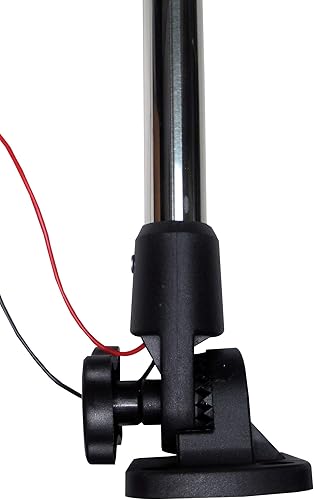 Miniatura 5 de Pactrade Marine Luz de anclaje de popa plegable para barco, luz de anclaje LED blanca redonda, poste ajustable, USCG, 2 NM, para yate, pontón y