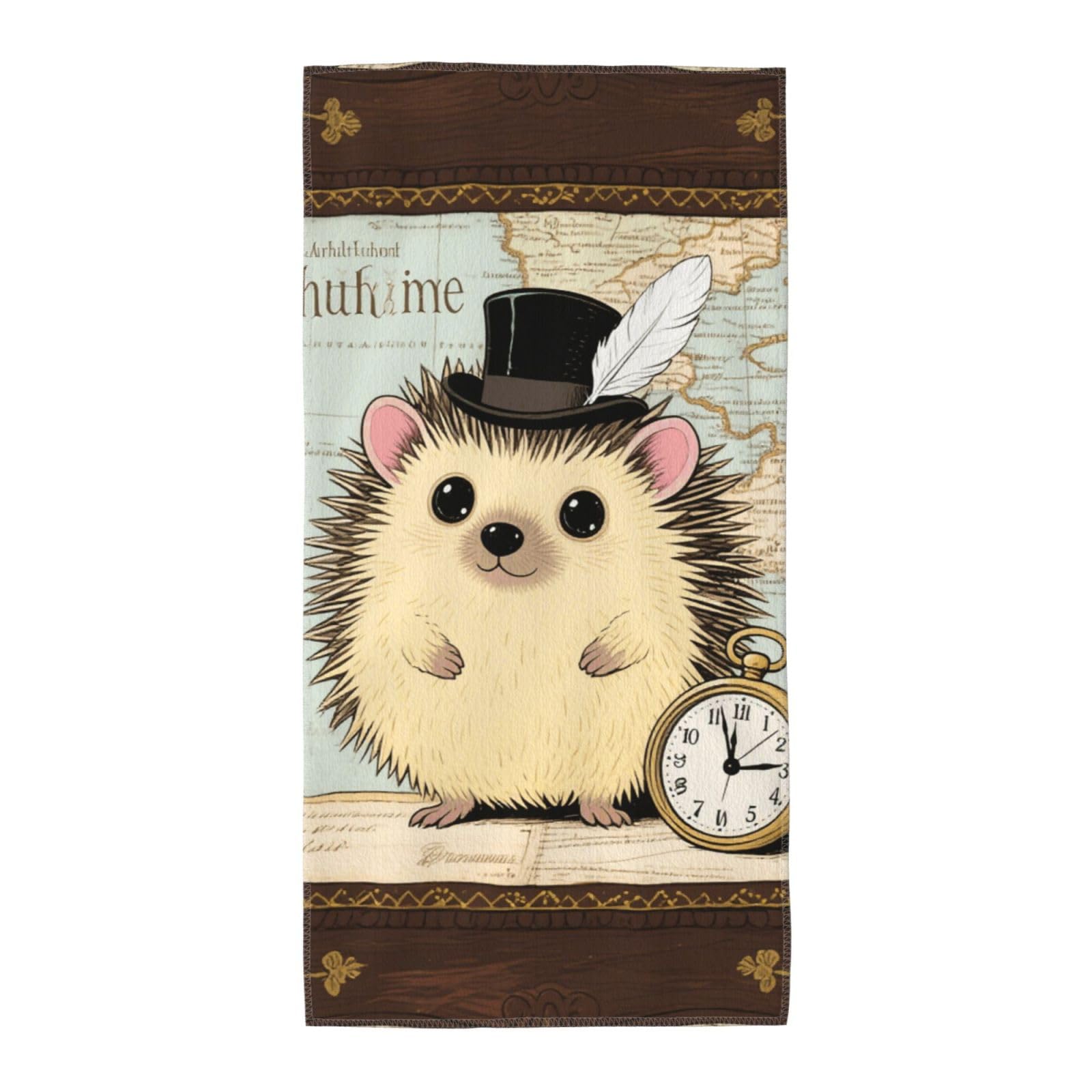 FekiLoot Absorbent Hand Towels 13.8"X27.5" Decorative Bathroom Towel Soft Microfiber Face Towel Funny Hedgehog Dish Kitchen Towels for Bathroom Kitchen Hotel Spa Bath Towels