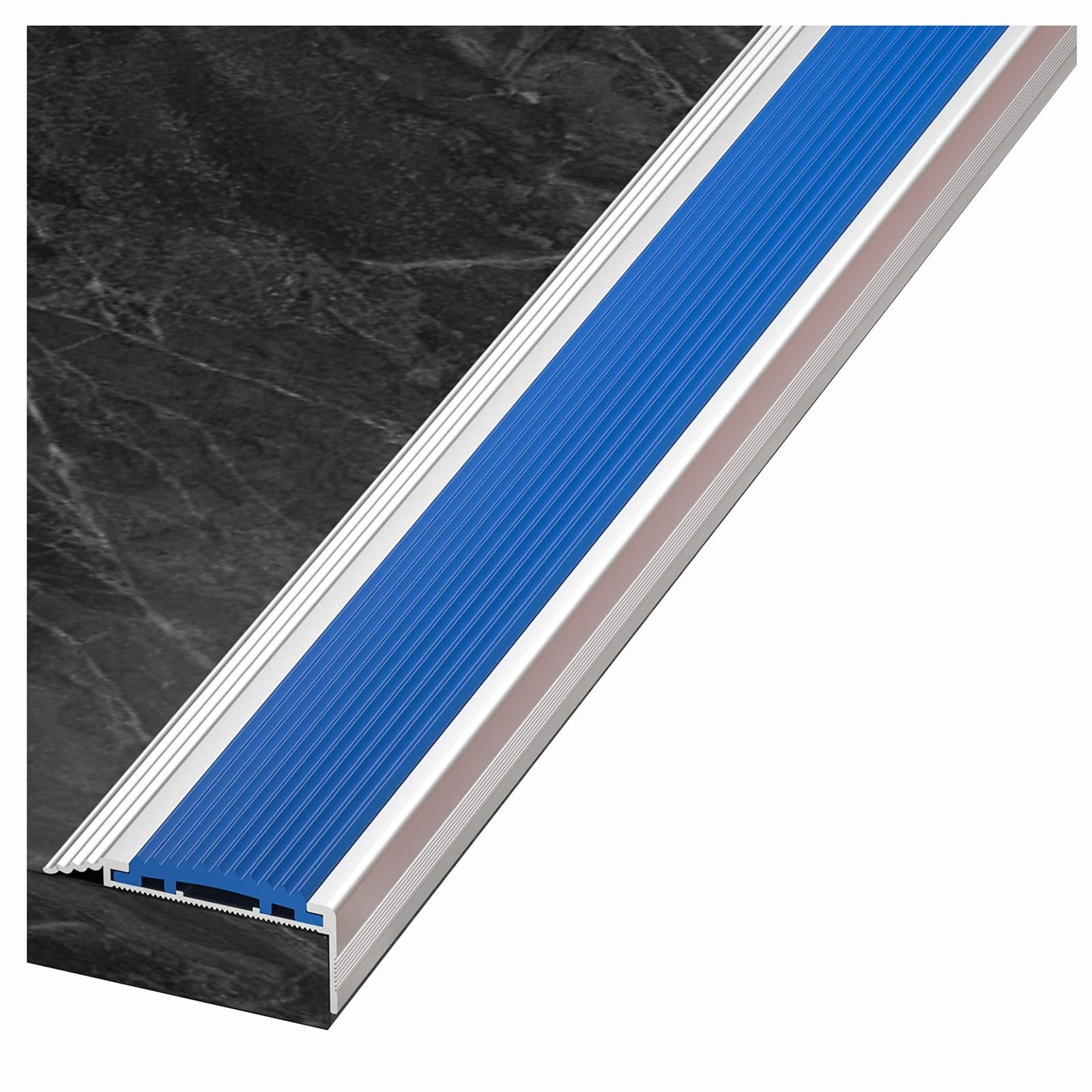 Perfil Protector de Escalera Cantonera De Escalera De Aluminio Con Inserto De PVC, Moldura De Borde De Escalera Para Escalones Interiores/exteriores(L215cm/7.0ft)