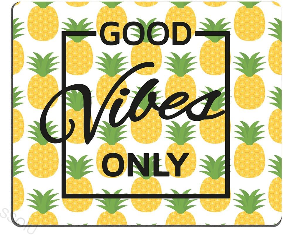 Good Vibes Only Pineapple Motivational Sign Inspirational Quote Mouse Pad Personalized Gaming Mouse mat