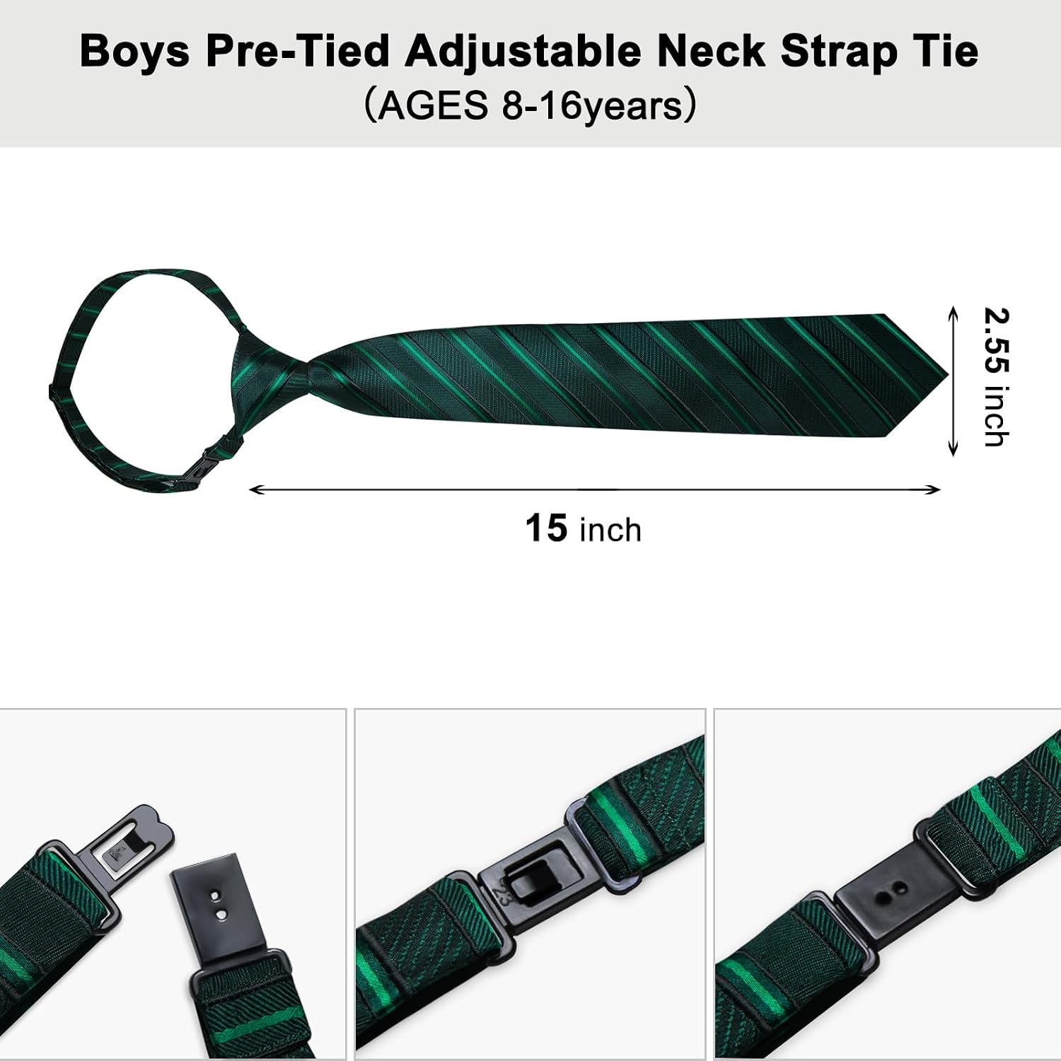 DiBanGu Boys Dress Shirt with Tie Set Button Down Shirt | Long Sleeve,Solid Shirt，Pre-tied Tie Pocket Square Set,Wrinkle Free，Breathable Cotton Blend,8-16 Years Boys,for School Daily