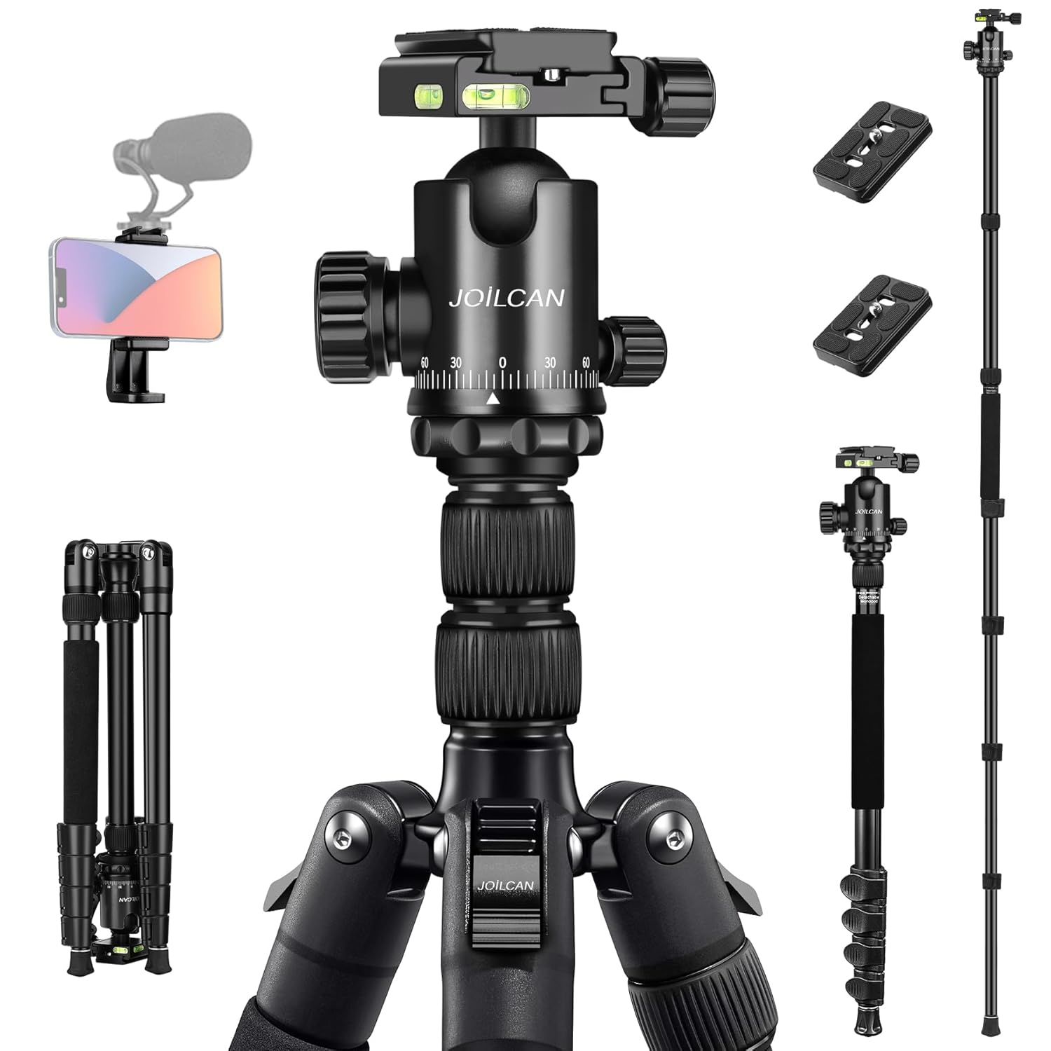 JOILCAN Tripod for Camera 81 Camera Tripod Stand 83 inches DSLR Tripods Monopods Heavy Duty Travel Tripod for