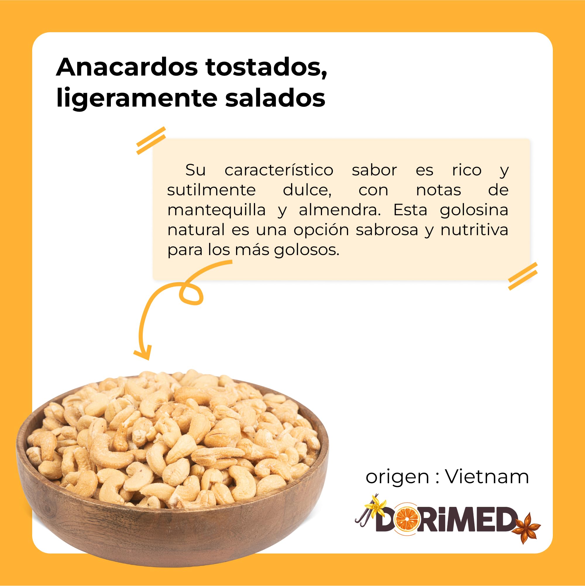 Anacardos Salados Enteros | 1 Kg de Piezas de Frutos Secos de Origen 100% Natural | Nuez Sin Cáscara | Anacardium Occidentale | Tostados | Cashews nuts | Dieta vegana y vegetariana