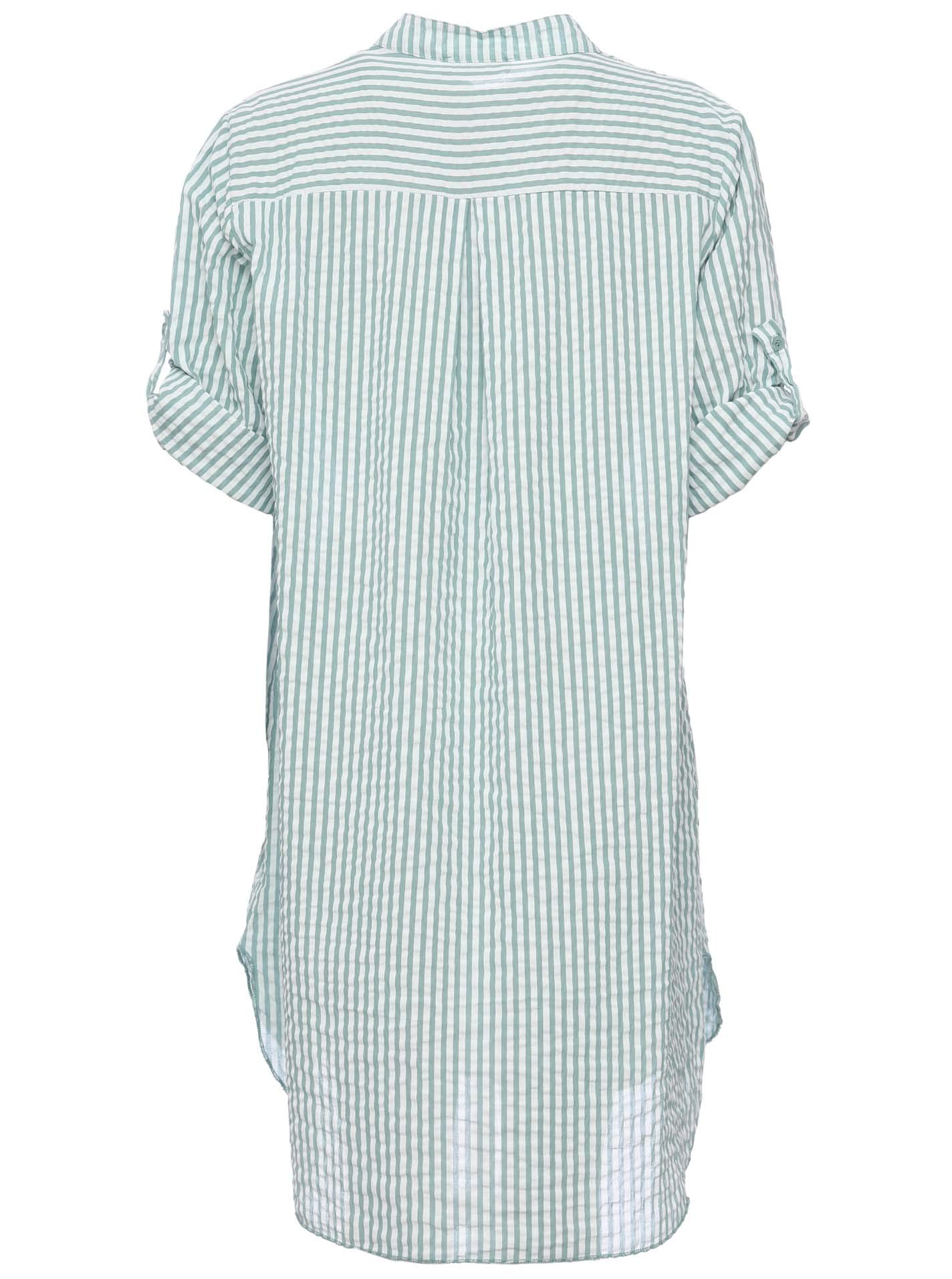 Zwillingsherz Longbluse im Streifen Muster – Hochwertiges Sommerkleid für Damen Frauen Mädchen - Abendkleid Freizeitkleid Strandkleid - Locker luftige Tunika - Perfekt für Frühling Sommer Herbst