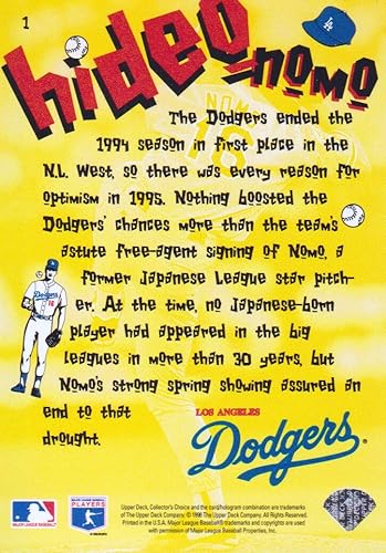 Miniatura 2 de 1996 Collector's Choice Baseball Nomo Scrapbook #1 Hideo Nomo Dodgers