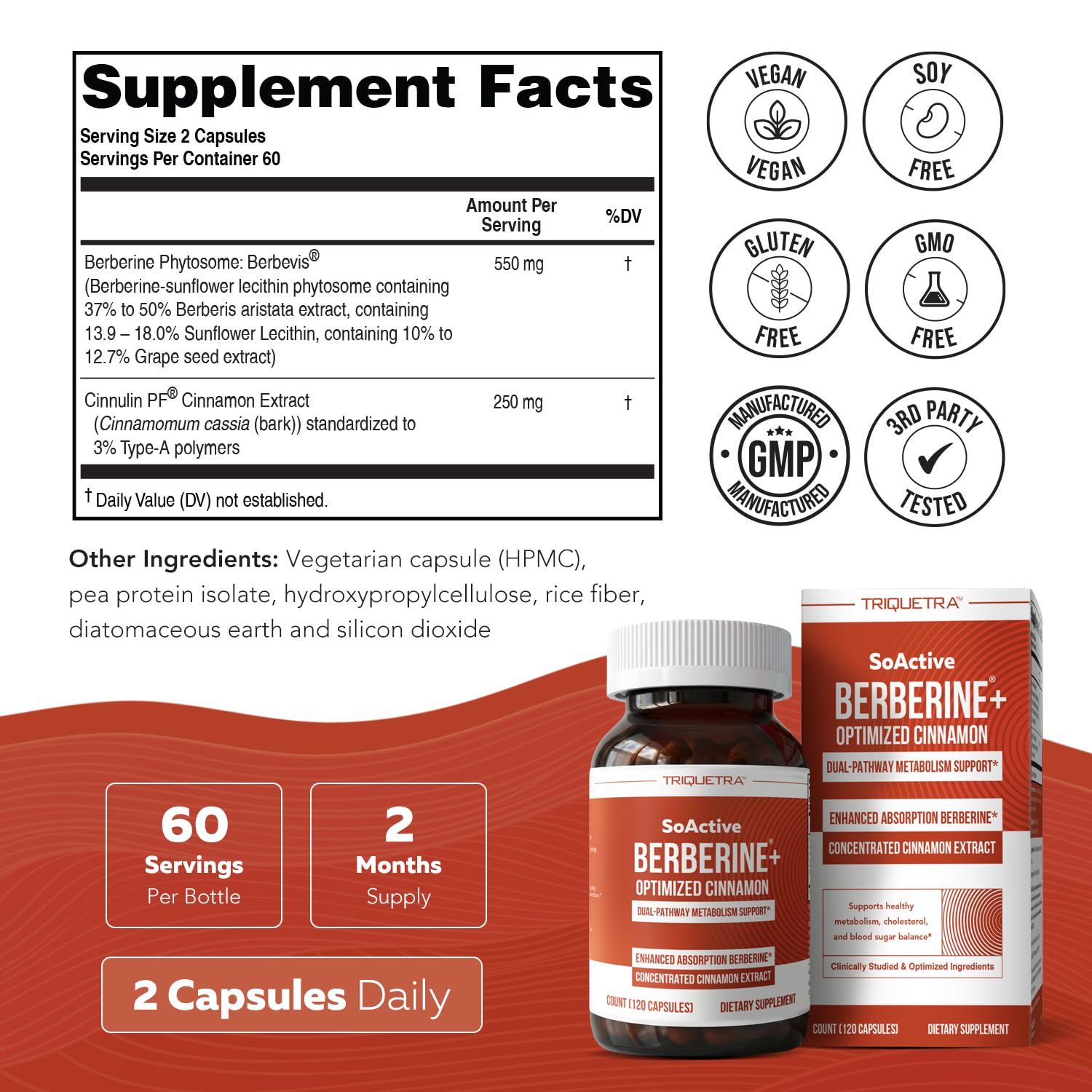 SoActive Berberine + Optimized Cinnamon, 9.6x Enhanced Absorption, 120caps — Amazon image 4