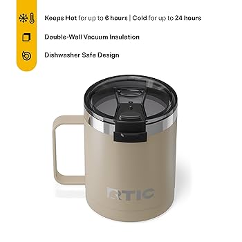 アールティック　RTIC Coffee Mug 12on/354ml 2個セット Amazon.com: RTIC 12oz Essential Coffee Mug with Lid and