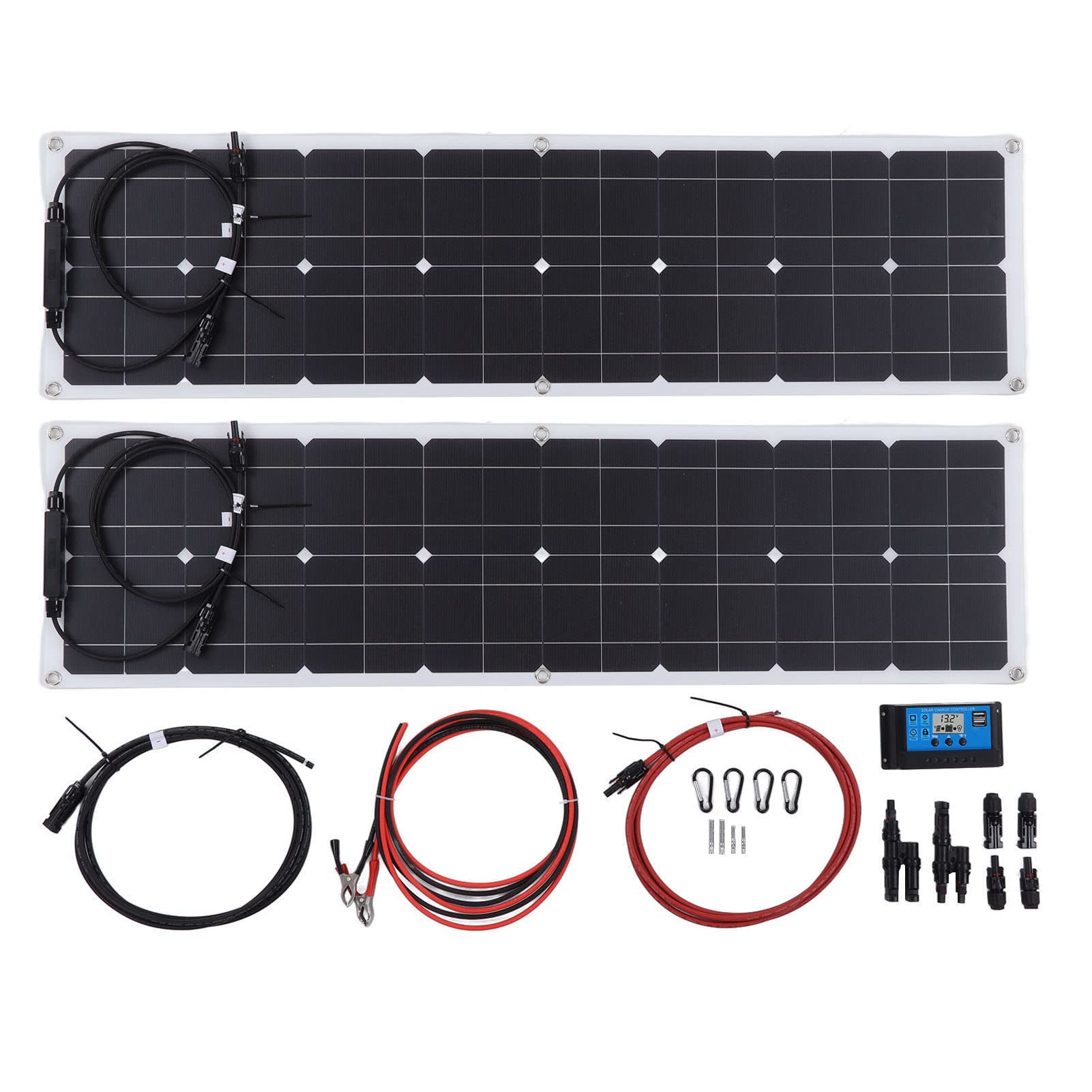 Zestaw Solar Panelu Słoneczny Zestaw panelu słonecznego z kontrolerem 40A 2 USB 5V 2A Porty wyjściowe 50 W 18 V dla domu RV na zewnątrz użycie monokrystalicznego silikonu 180 x