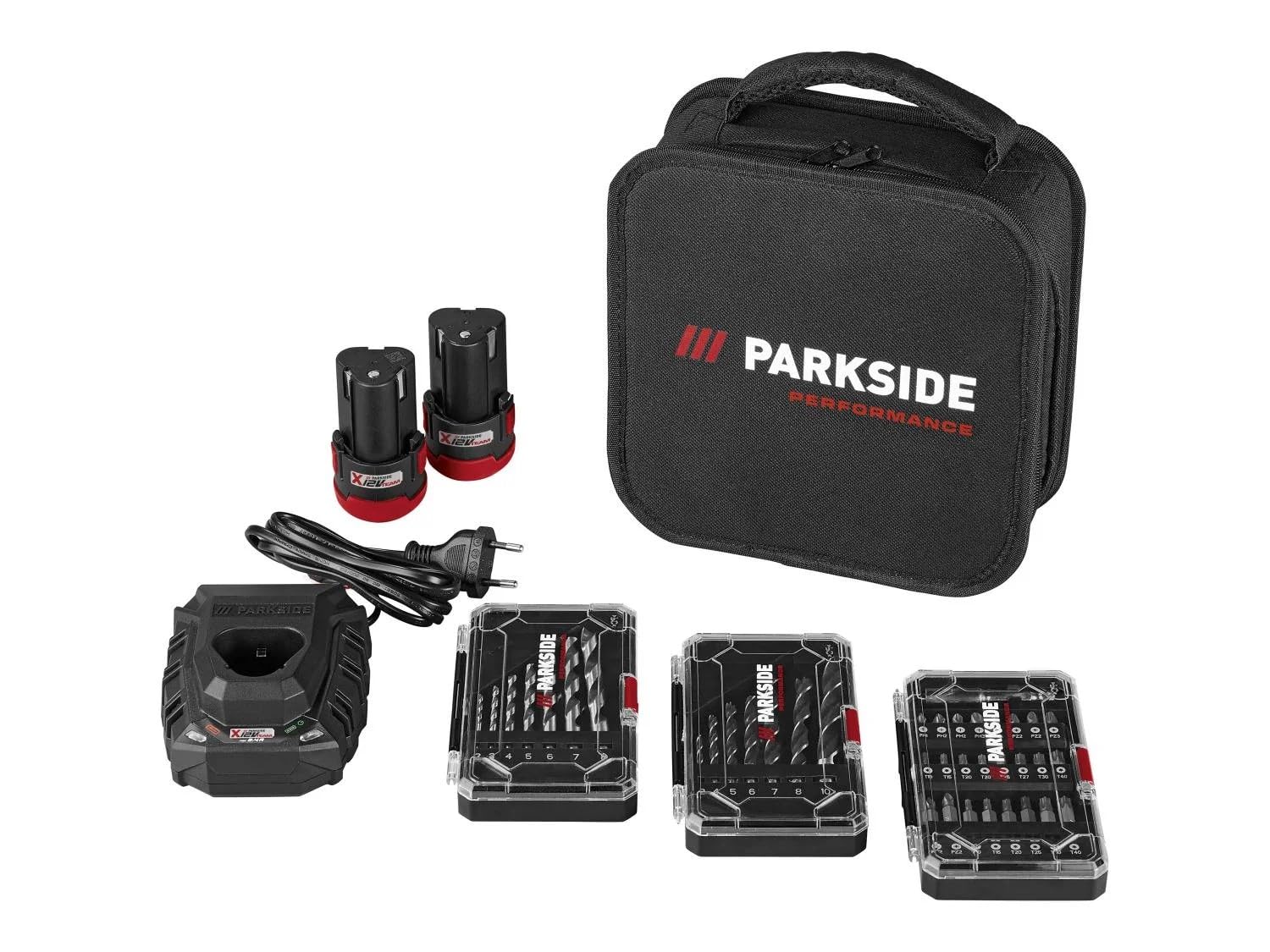 PARKSIDE Trapano avvitatore a batteria PBSPA 12 A1, accessori inclusi