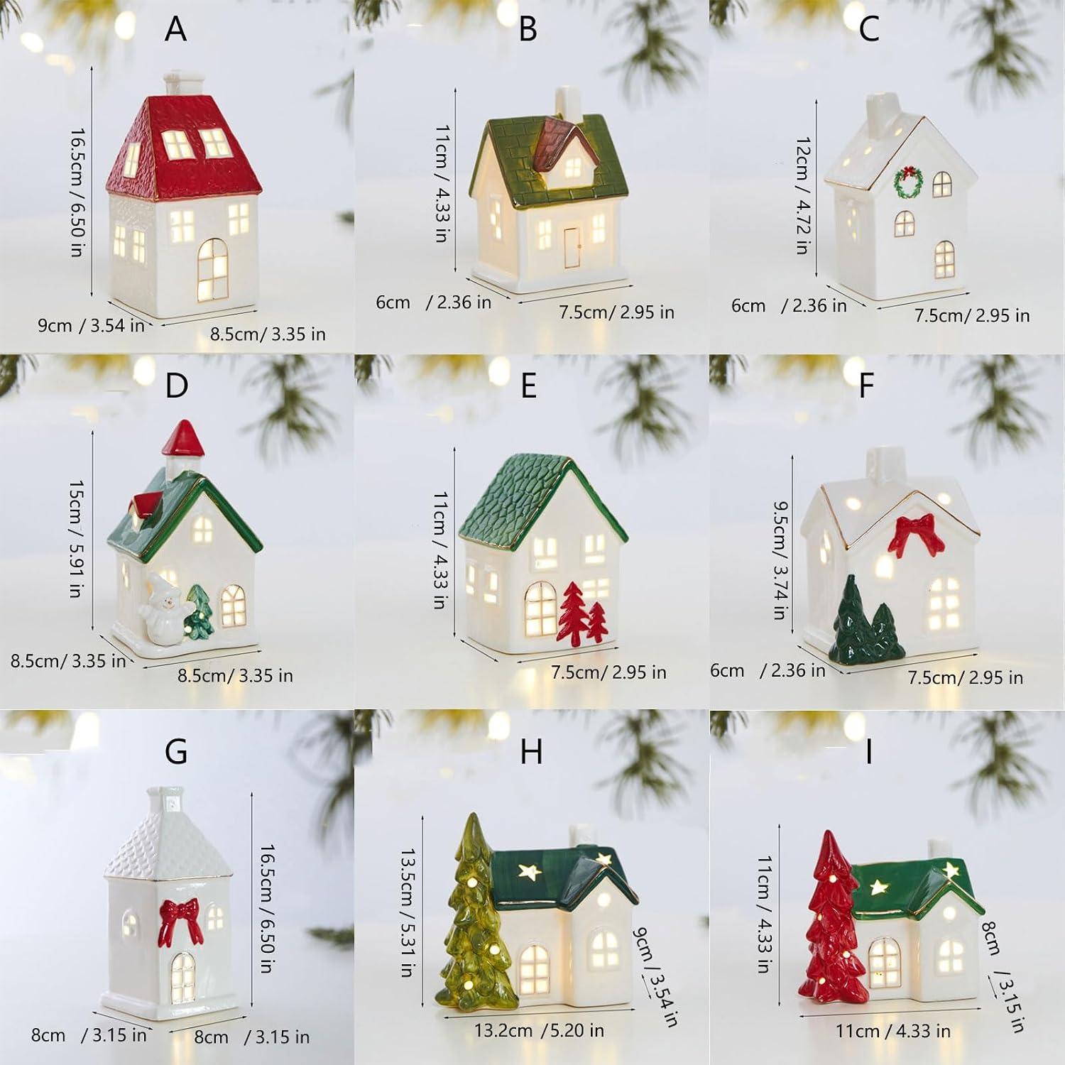 Christmas Mantel Ceramic House Accent, I