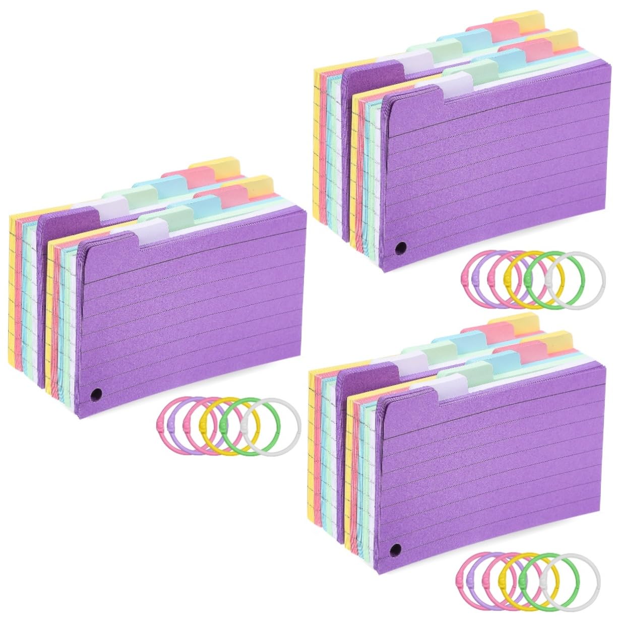 Operitacx 900feuilles Mémoire Indexées Lignées De Fiches Avec Anneaux De Pour Et De Notes
