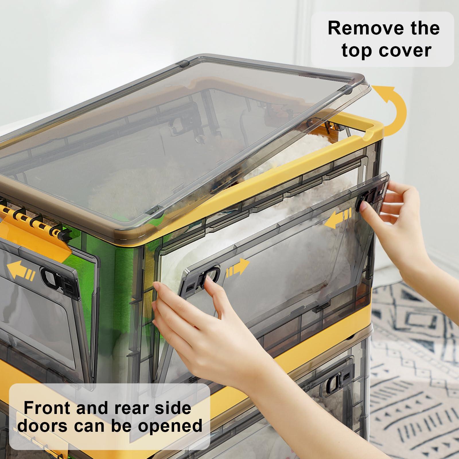 Fccabin Stackable Storage Bins With Lids, 12.6 Gal/50Qt