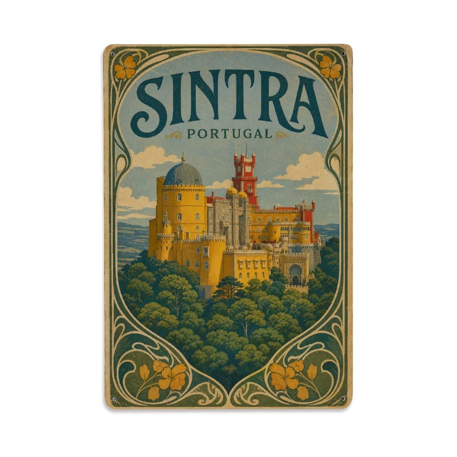 Fqcyn Style Metal Tin Sign Vintage Travel Portugal Sintra