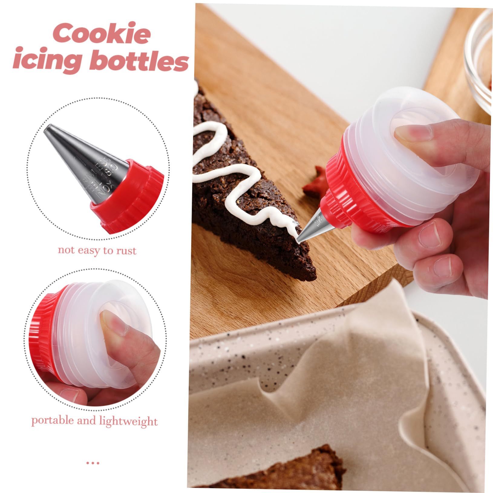 POPETPOP Lot De 2 Bouteilles De Glaçage Souples pour Décoration De Biscuits Et Gâteaux, Plastique Résistant, Réutilisable, Accessoires La Cuisine pour Pâtisserie Détaillée Et Personnalisée
