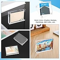 Vista 5 de Kigley 4 portarretratos acrílicos de 2.5 x 3.5 pulgadas, marco de acrílico transparente para tarjetas de presentación, pantalla de escritorio, doble