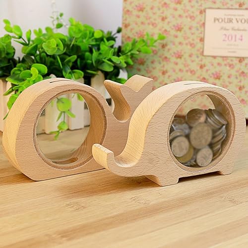Miniatura 2 de Alcancía de madera para niñas y niños, juguetes de animales, caja de ahorro de dinero, caja de ahorro de dinero para niños, alcancía, banco de
