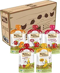 Natuzinho, Papinha Orgânica para Bebê, Kit com 5 Sabores (1 unidade de cada), Sem Açúcar, Aditivos ou Conservantes, Ideal para Introdução Alimentar, 99g cada
