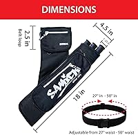 Vista 3 de Carcaj de flechas de tiro con arco – Carcaj ajustable para colgar en la cintura con 3 tubos extraíbles y bolsillos para flechas de tiro con arco