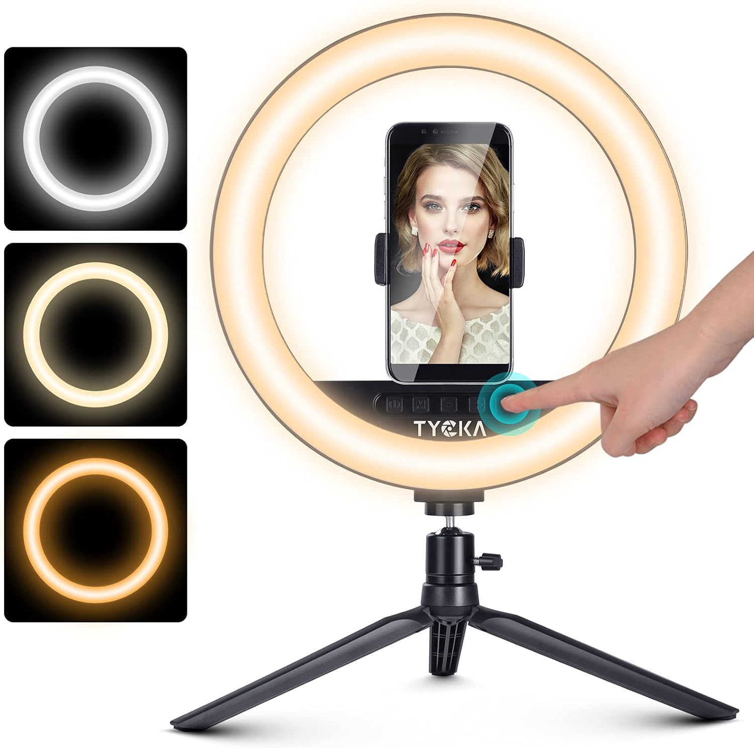 LED Ring Light with Stand TYCKA 10 inch Touched Selfie