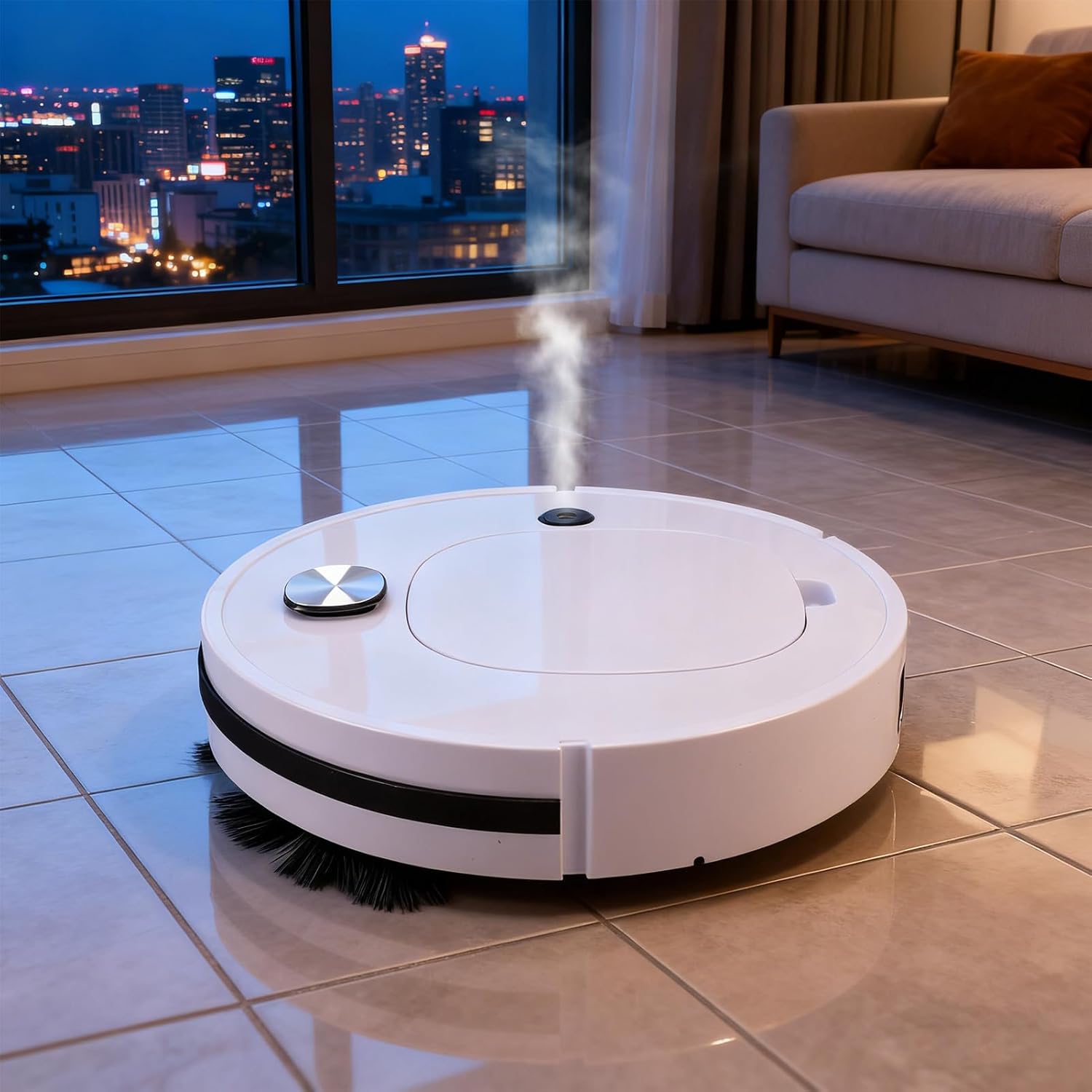 ASHATA Robot Vacuum and Mop Combo, 4 in 1 Automatic Robotic Vacuum Cleaner, USB Rechargeable, for Pet Hair Dust Removal