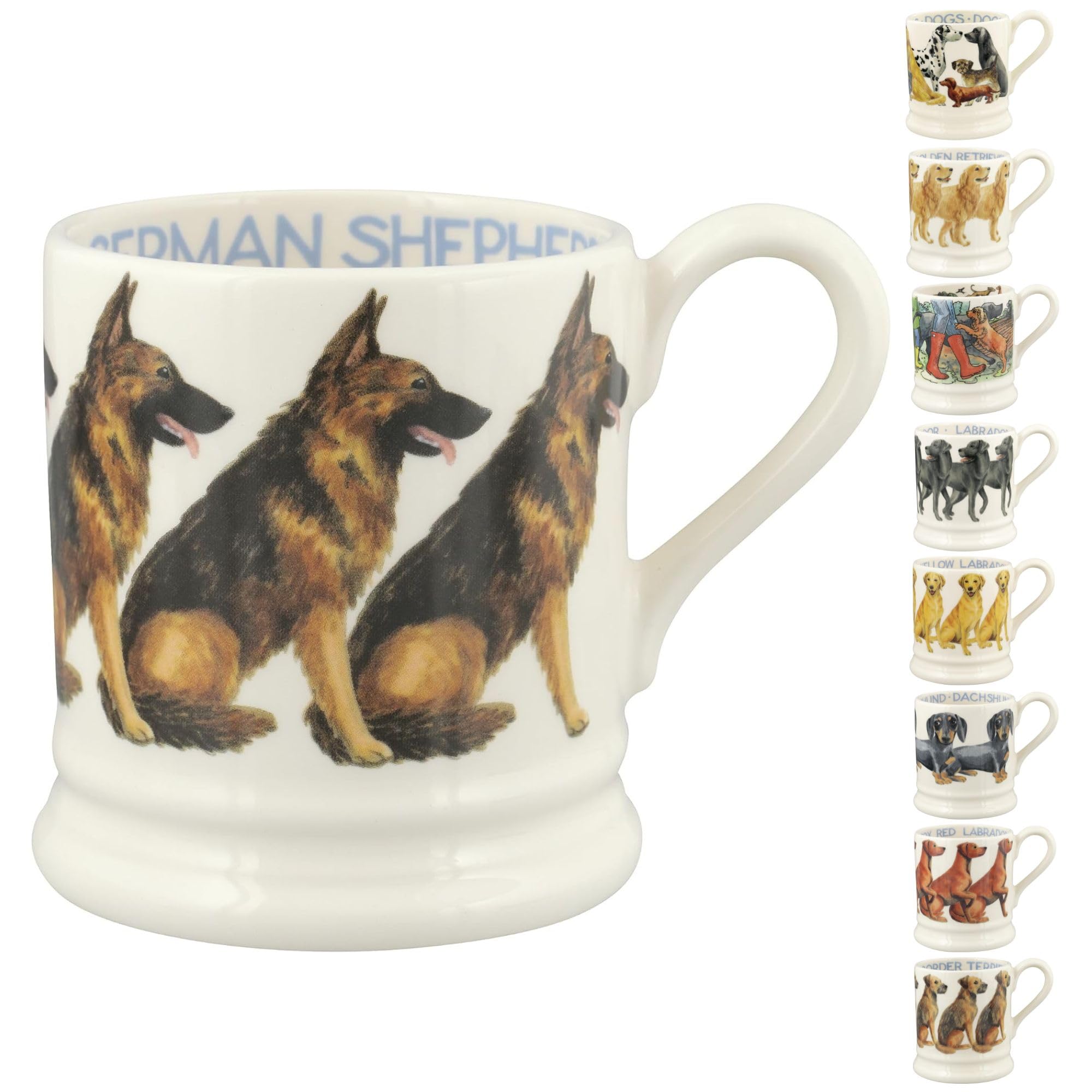 German Shepherd 1/2 Pint Mug - Unique Handmade & Hand Decorated English Earthenware Tea/Coffee Mug  | Emma Bridgewater
