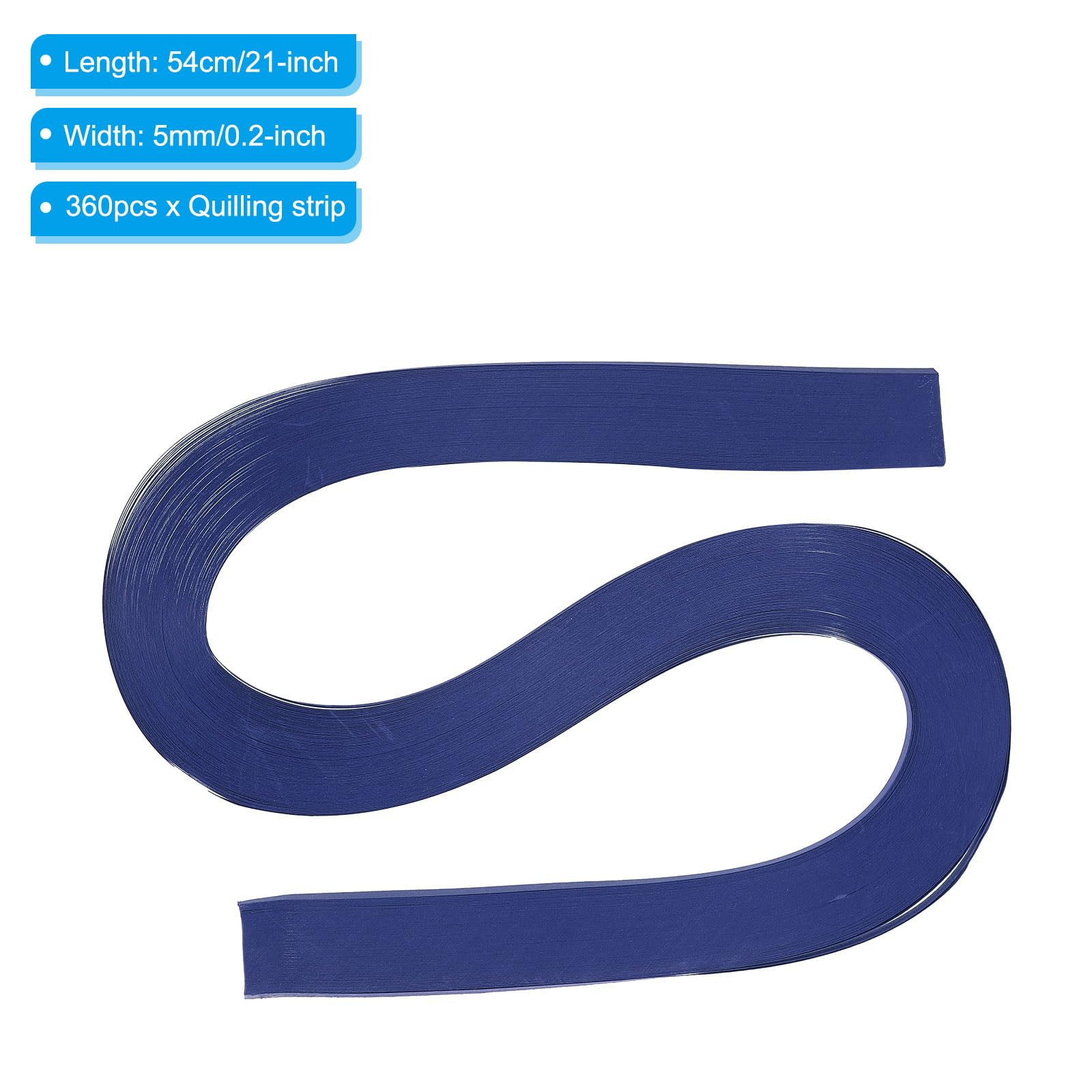 PATIKIL 360pcs Quilling Strips Paper 5mm(3/16") 54cm Origami Paper Quilling Strip for Art DIY Hand Craft Christmas Dark Blue - Image 2