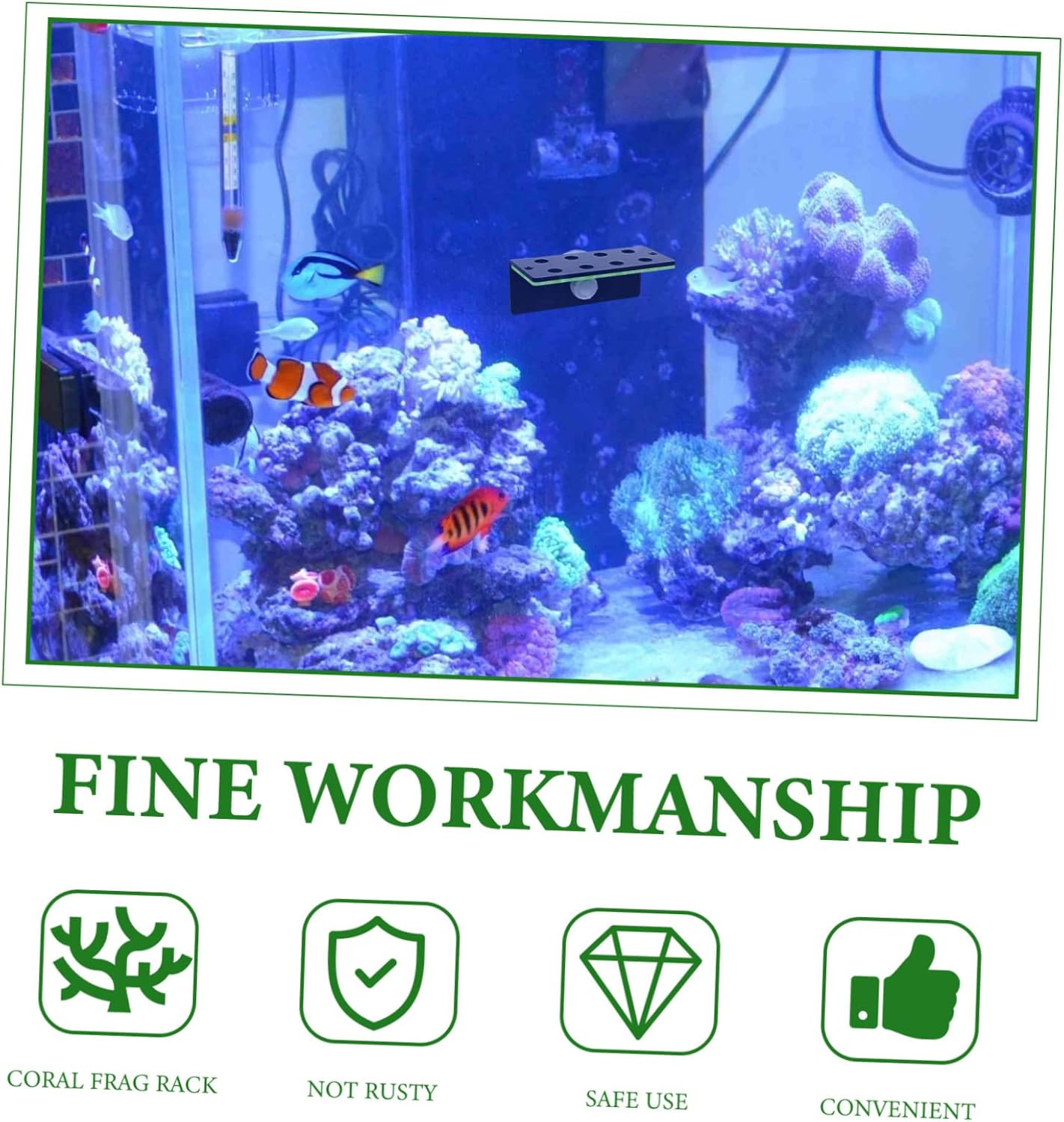 BESPORTBLE 2pcs Live Coral Display Stand Double Layer Aquarium Rack for Coral Cultivation Fluorescent Green Support for and Aquatic Decorations