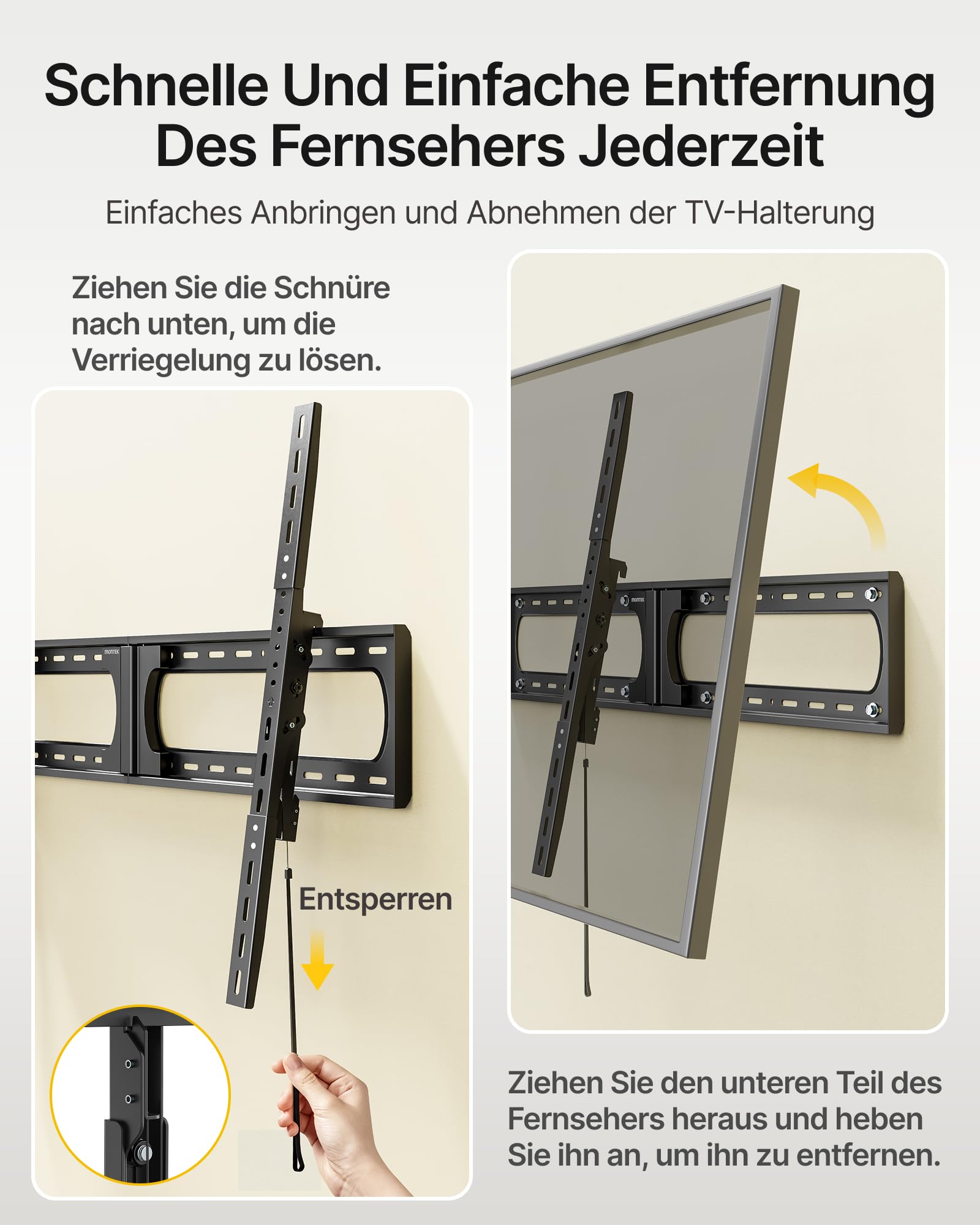 monTEK Soporte de Pared para TV 37-140 Pulgadas | Inclinable, Resistente hasta 136 kg, Perfil Ultra Delgado, VESA Máx 1200x800 mm, Apto para Pantallas Planas y Curvas