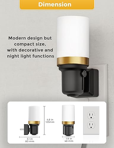 Miniatura 7 de L LOHAS LED Luces nocturnas enchufables a la pared, luz nocturna regulable con sensor de encendidoapagado automático, blanco cálido de 3000 K,