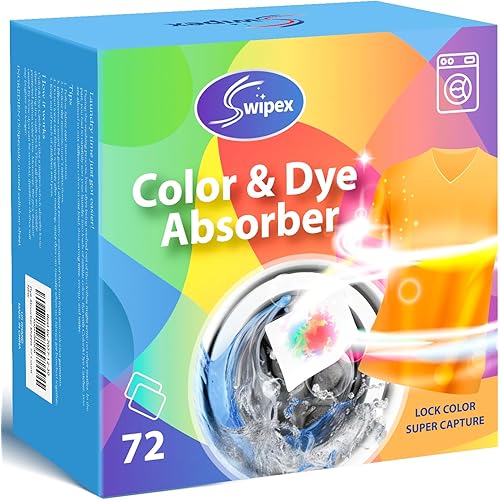 Color Absorber for Laundry 72 Count, Fragrance Free Dye Catcher Laundry Sheets, Prevent Color Runs, Home School Laundry Essentials
