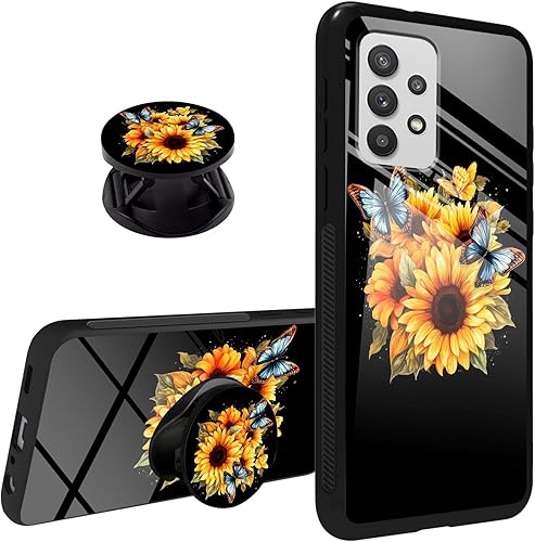 Miniatura 1 de Funda para Samsung Galaxy A13 4G agarre de teléfono con soporte expansivo soporte soporte soporte, TPU suave a prueba de golpes, antiarañazos,