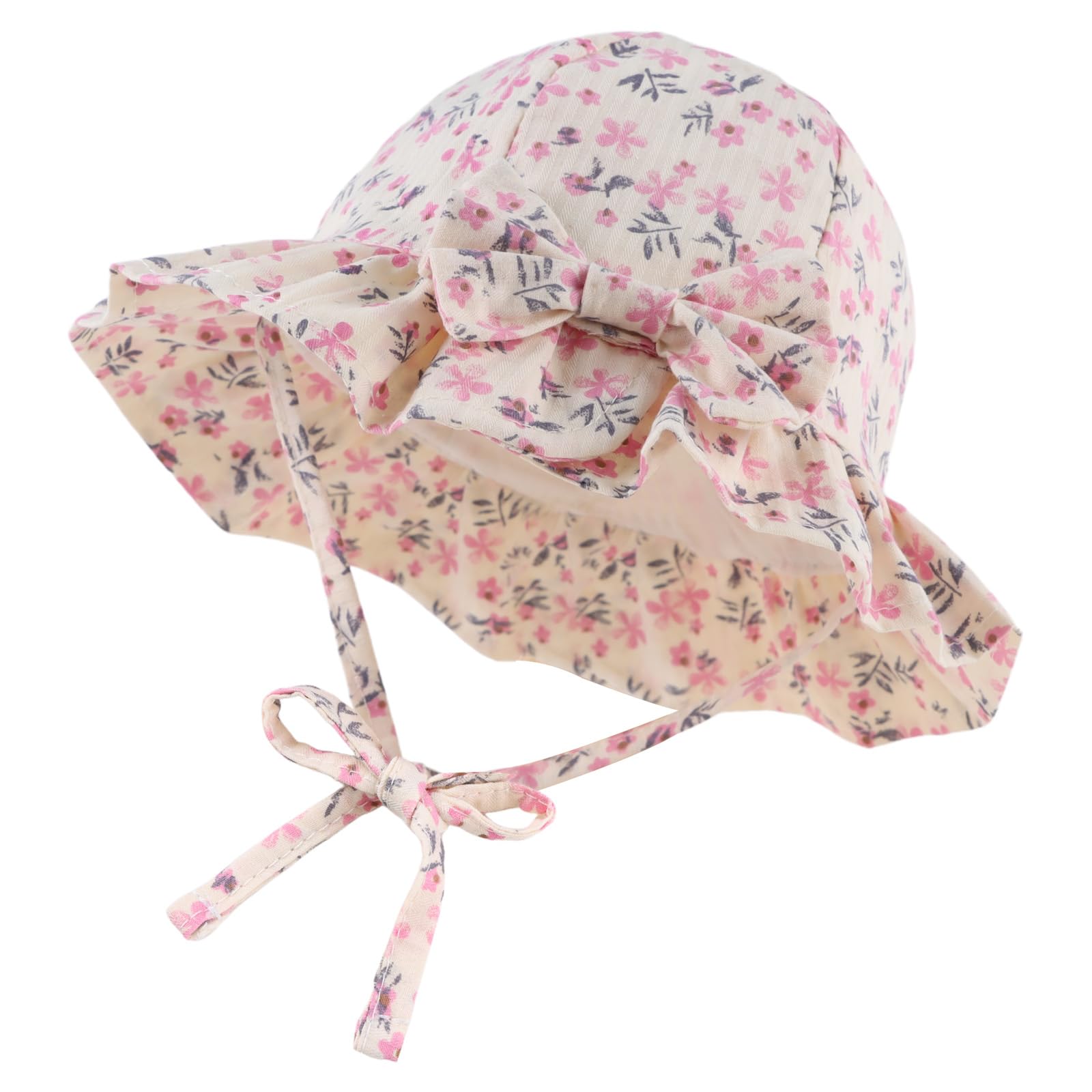 XIAOHAWANG Gorro de Encaje para bebé o niña, algodón, Gorro de Sol, diseño de Nudo