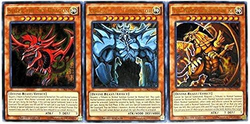 YuGiOh Legendary Decks II Juego de cartas de dioses egipcios de Yugi Ultra Raro LDK2-ENS01 LDK2-ENS02 y LDK2-ENS03 Slifer Obelisko y Ra