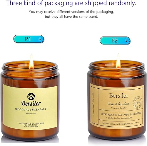 Miniatura 6 de Velas de aromaterapia, velas perfumadas, velas de sal marina de salvia de 7 onzas, alivio del estrés y relajación para el hogar y el dormitorio,
