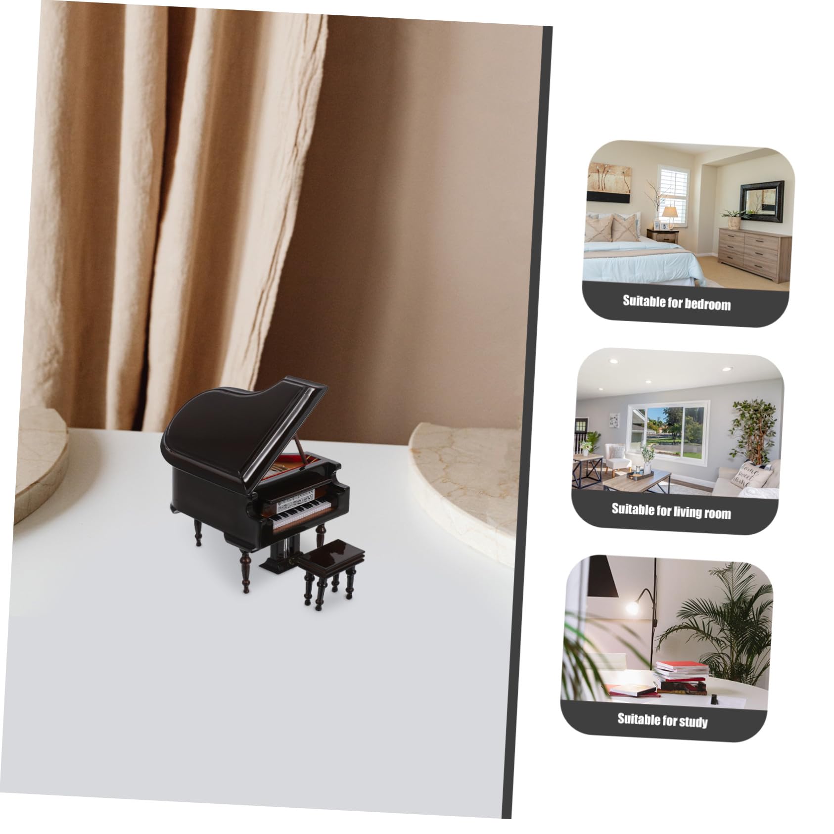 Didiseaon Pianoforte Piccolo in Miniatura Decorativo Sgabello per Casa delle Bambole Strumento Giocattolo per Arredamento e Appassionati di Musica