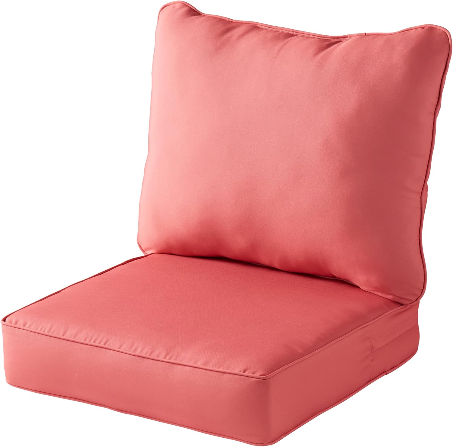 South Pine Porch Outdoor Deep Seat Cushion, 2 Piece Set, Coral