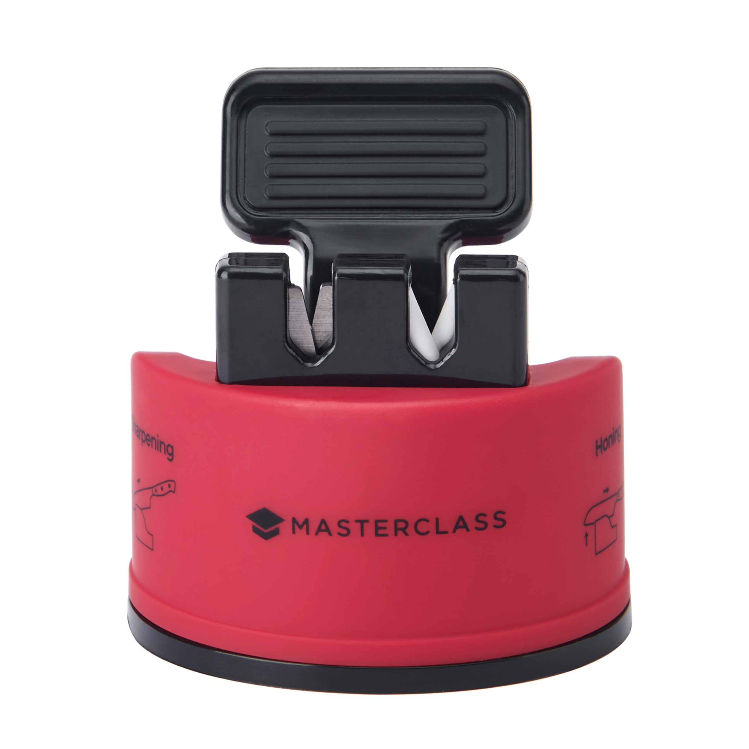 Masterclass Red Smart Sharp Dual Knife Sharpener With 2 Cutters For Sharpening And Honing Stainless Steel And Ceramic Knives,