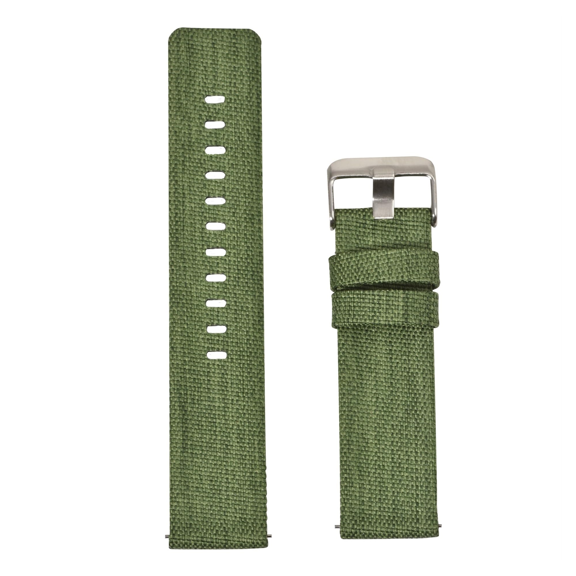 INEOUT Bracelet De Montre En Nylon 18 Mm, 20 Mm, 22 Mm, 24 Mm, À Dégagement Rapide, En Toile, Style Sport, Noir Et Bleu(Army Green-S,18mm)