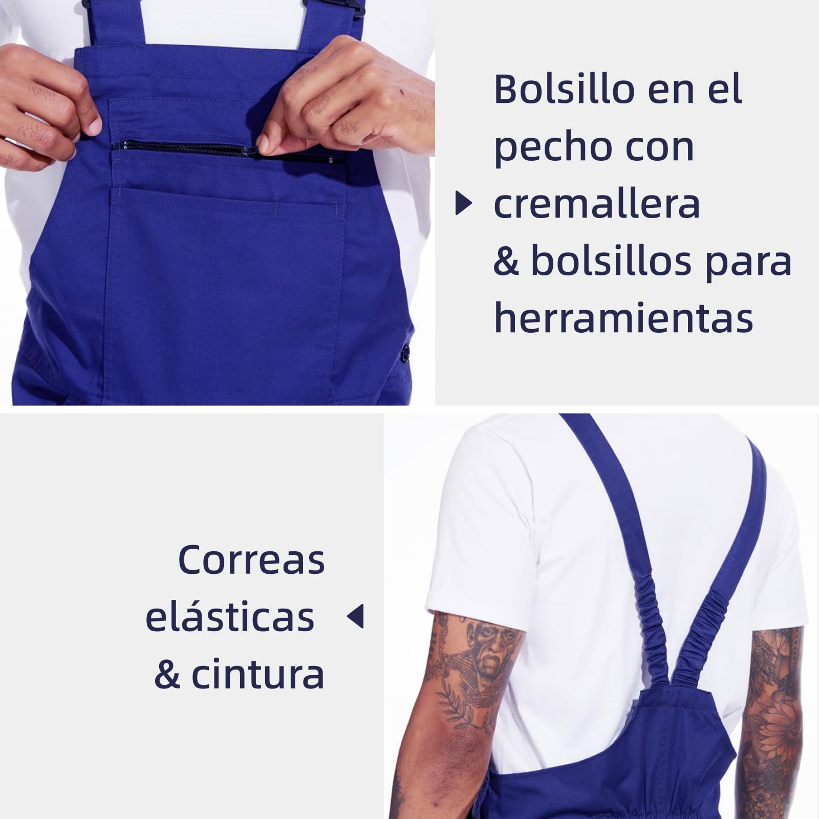 WORK IDEA Peto de trabajo para hombre Multi Pocket Technology - Peto de trabajo para hombre