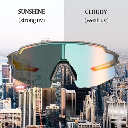 Miniatura 5 de ROCKBROS Gafas de sol polarizadas para hombres y mujeres con protección UV gafas de sol deportivas fotocromáticas