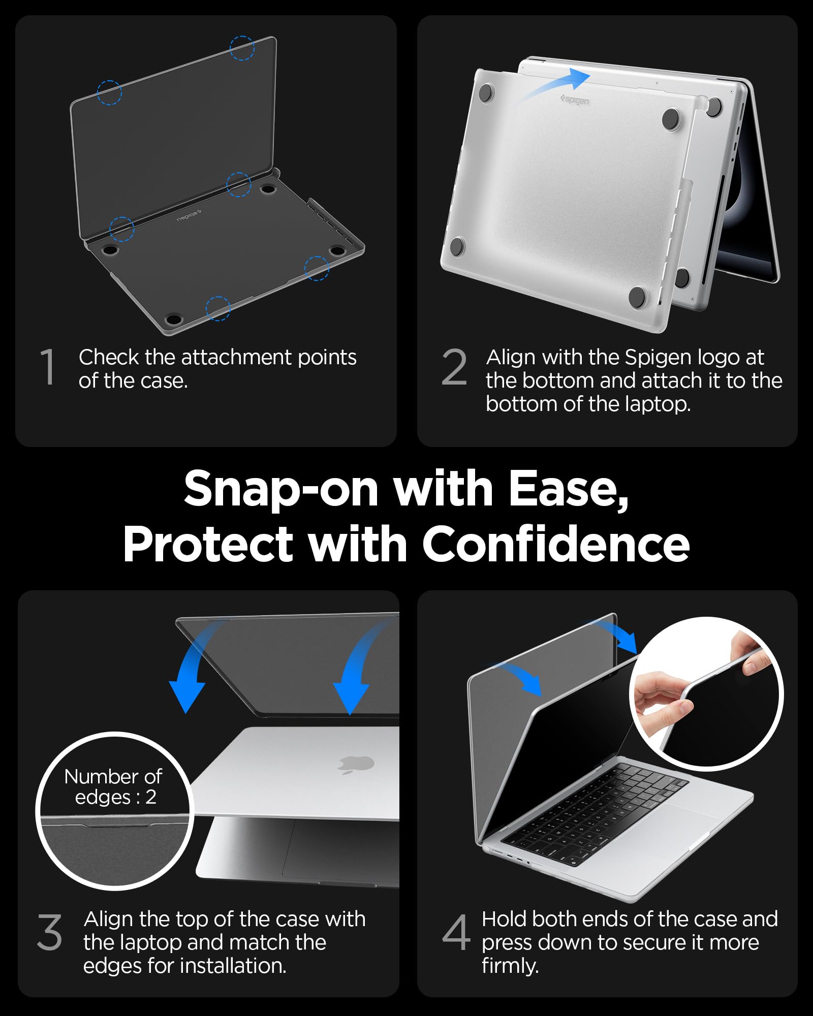 Spigen Cover Air Skin Compatibile con MacBook Pro 16 pollici M5/M4/M3/M2/M1/Pro/Max (2026-2021), Custodia rigida trasparente - Frost Clear