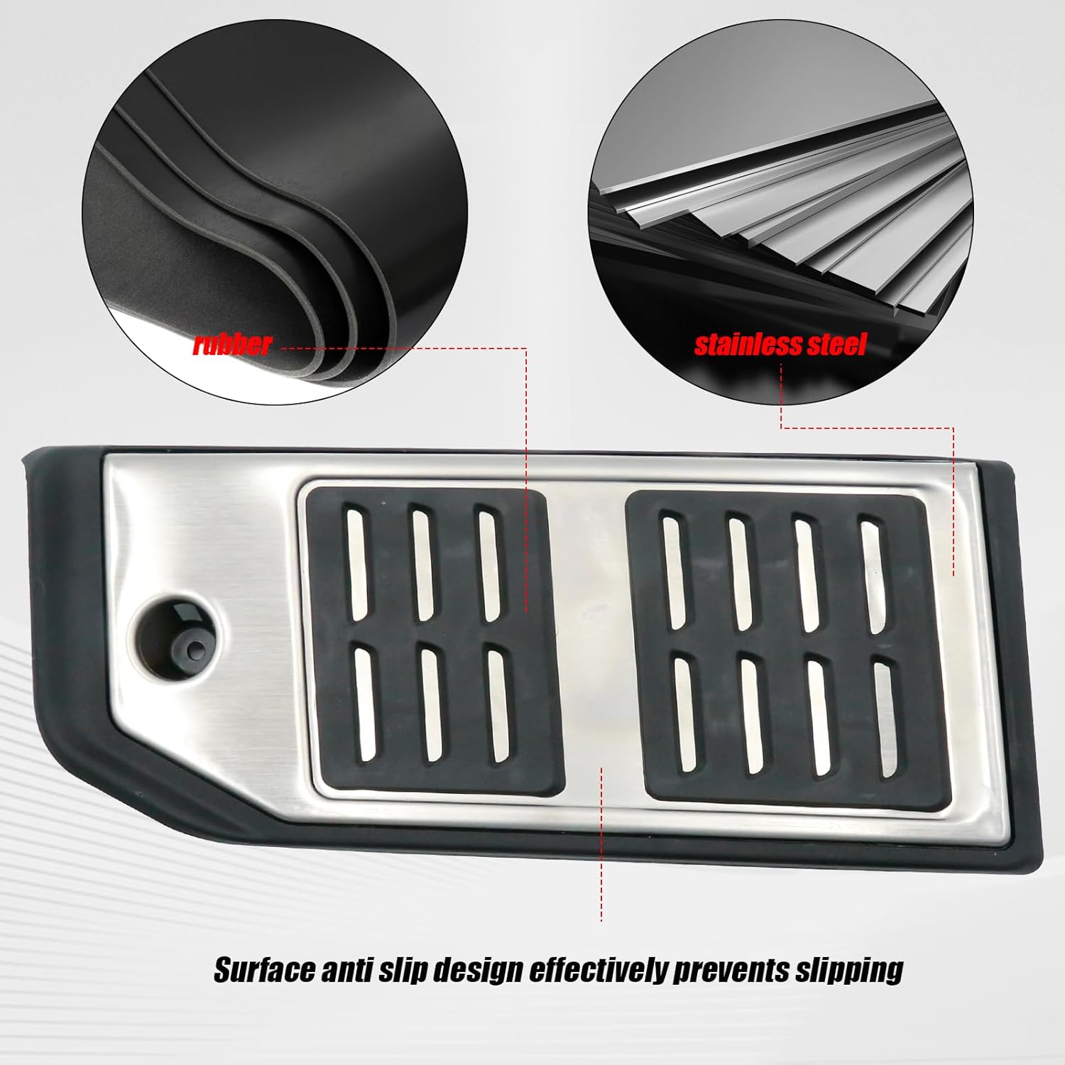 3PCS Gas Accelerator Brake Gas Brake Foot Rest Pedal Cover Throttle Brake Footrest Pedal Cover Replacement for Porsche Cayenne 2020-2023 for Touareg 2019-2023 for Audi Q7 Q8 - Image 5