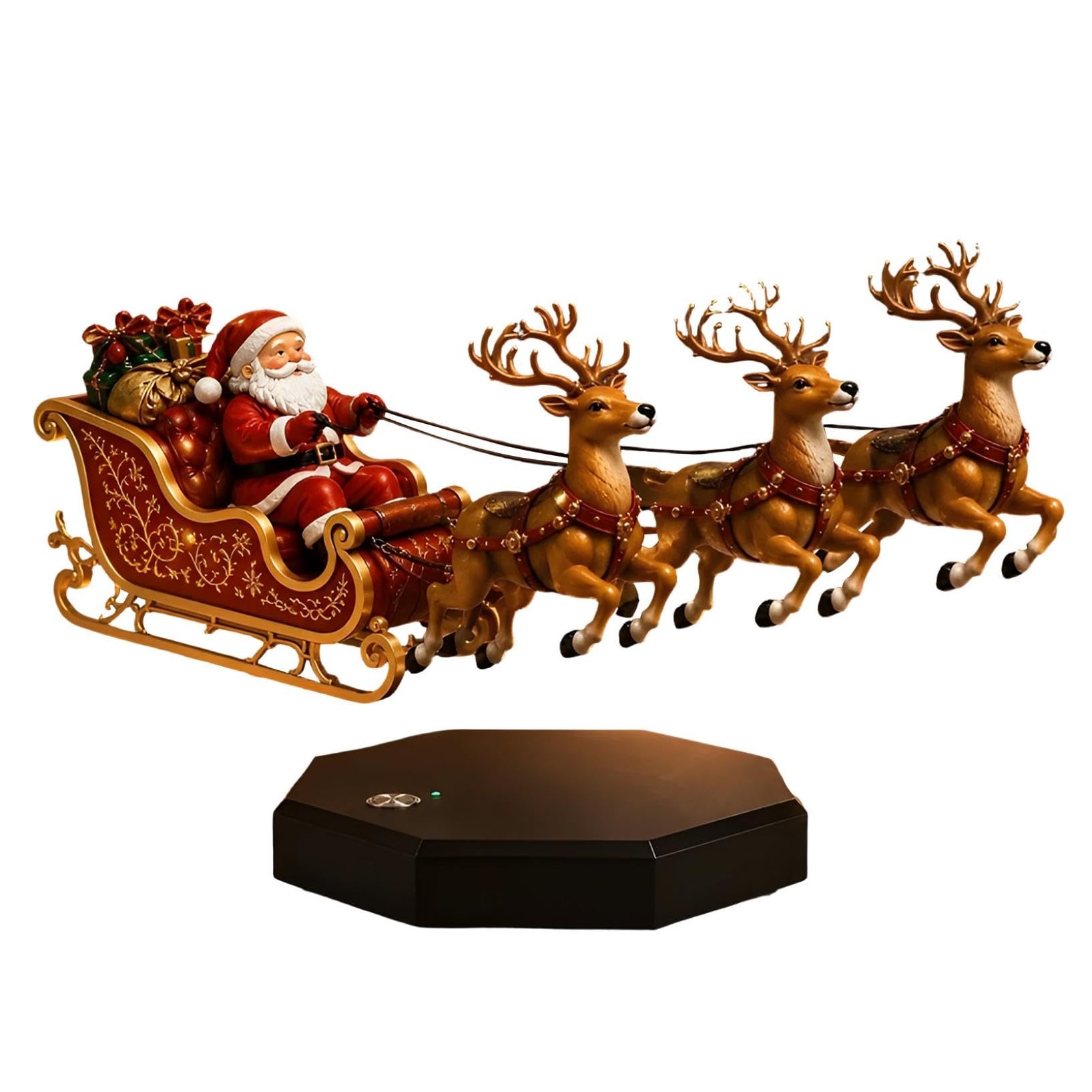 Magnetisch schwebender Weihnachtsmann Schlitten mit Rentieren Weihnachts Tischdekoration Displayständer