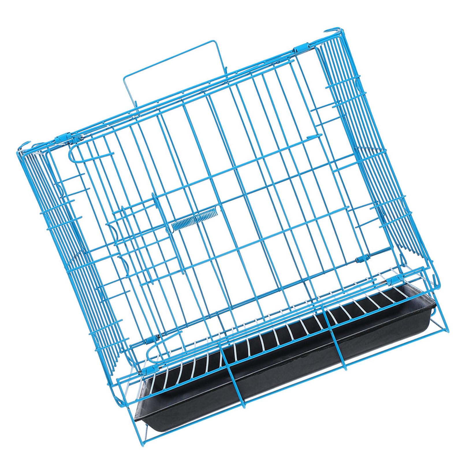 Cage de transport pour petits chats en fer bleu pour maison et extérieur
