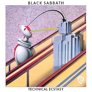 Technical Ecstasy by Black Sabbath album cover 1976 featuring two robots