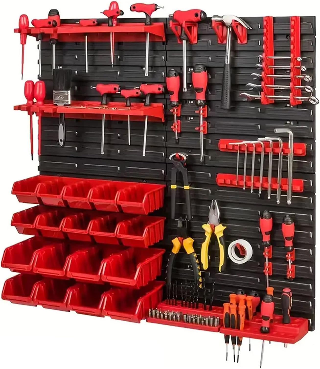 54pcs Wall Racks, Pegboard Hook Wall Mounted Storage Rack System, Garage Tool Organizer for Workshop Storage, Small Parts Organizer Workshop Parts Rack