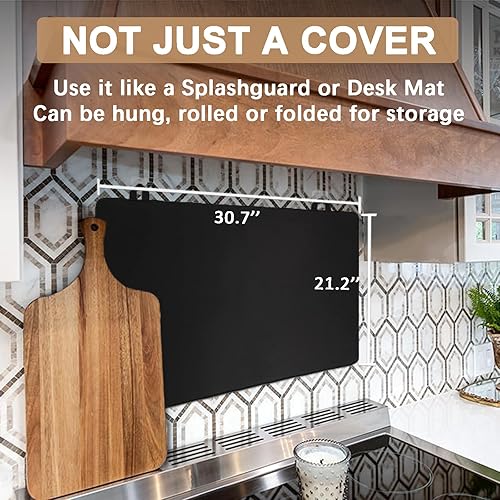 Miniatura 5 de SizzleCook Tapete de cubierta de estufa eléctrica grande actualizado para placa de cocina de vidrio de inducción de cerámica de 30 pulgadas,