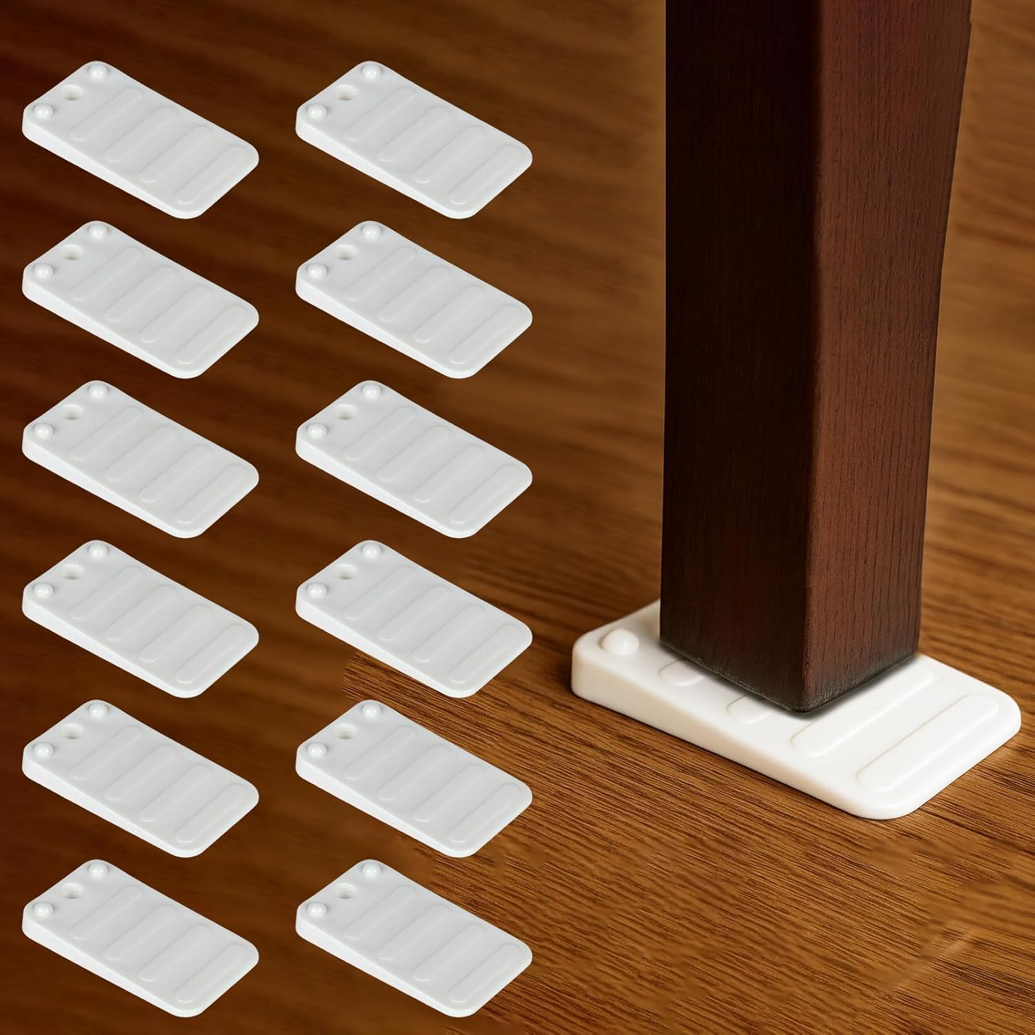 12PCS Furniture Pads Wedge Leveling – Chair Pads Leveler for Floors, Triangle Support Pads Chair Sliders for Home or Office, White