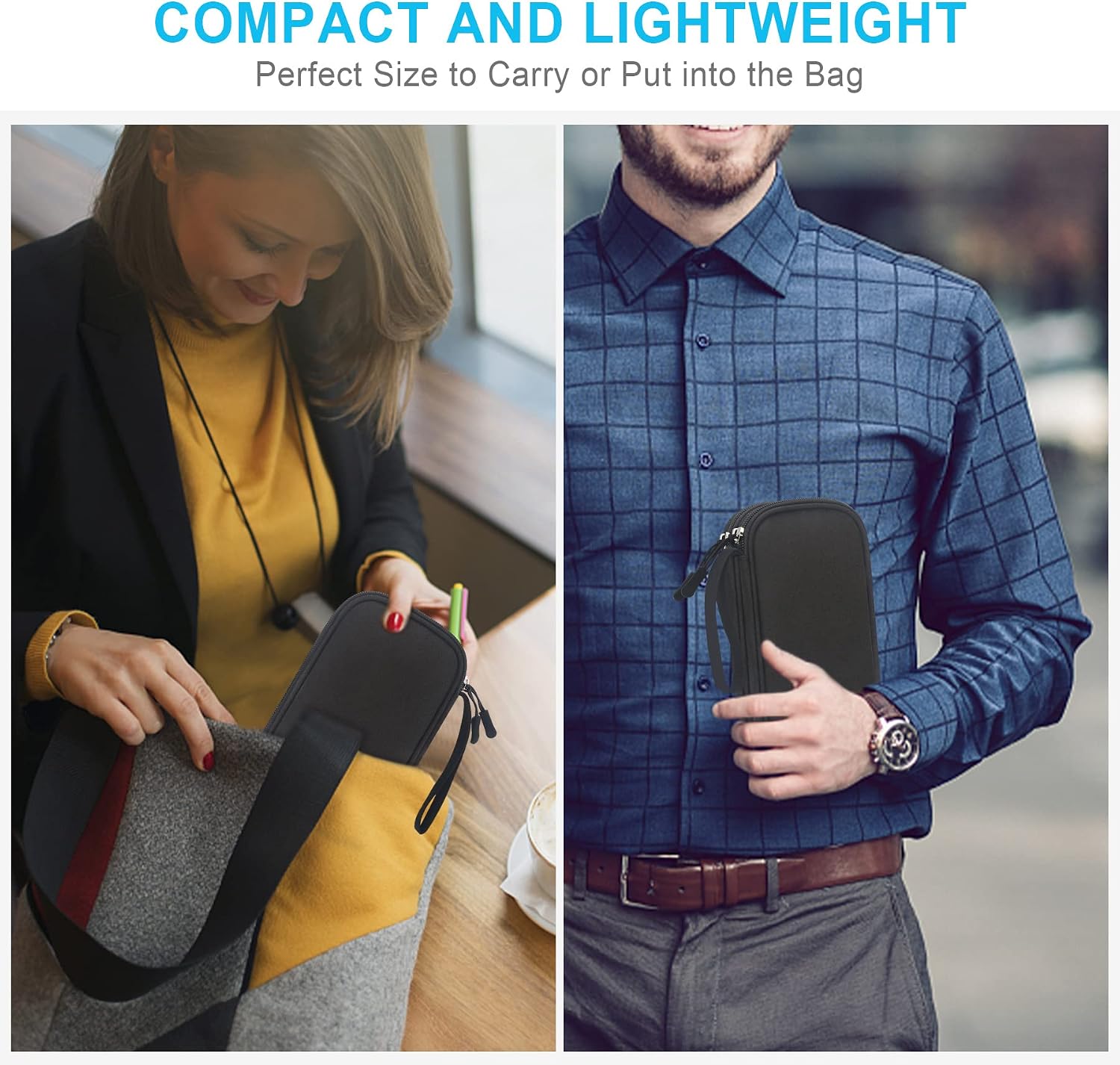 Lacdo Electronic Organizer, Travel Cable Organizer Bag Pouch Tech Electronic Accessories Carry Case Portable Double Layers Charger Case for Cable, Cords, Charger, Phone, Power Bank, Earphone, Black